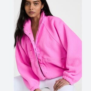 Free people hit the slopes fleece jacket hot pink